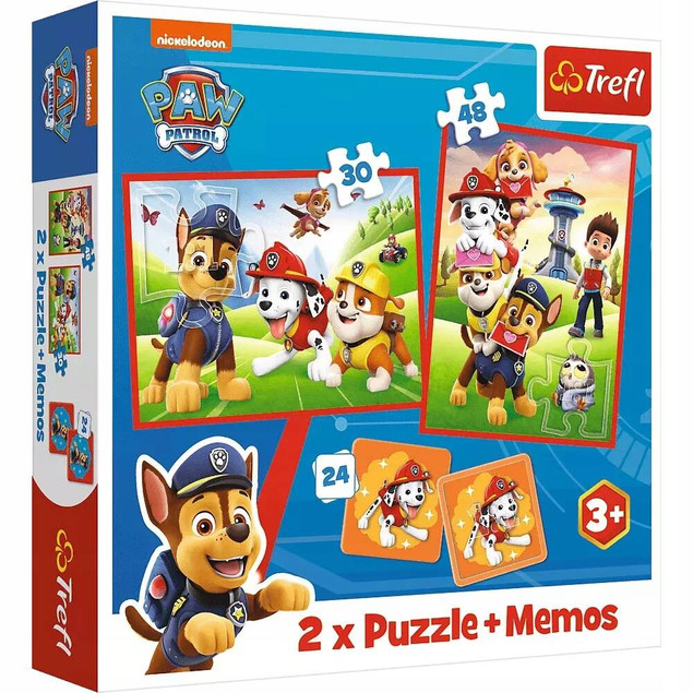 Puzzle 2w1 + memos Psia ekipa w akcji 93337 Trefl