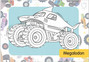 Kolorowanka z tatuażami. Monster trucki