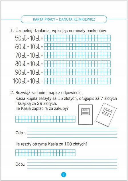 Matematyka kl.3 KP do ćw. w domu i w szkle