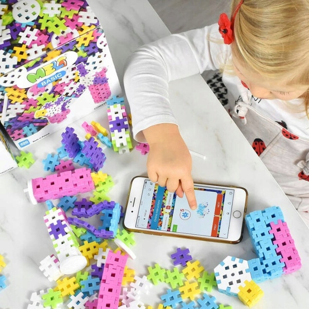 Meli Basic Constructor Pink - klocki konstrukcyjne 400 elementów