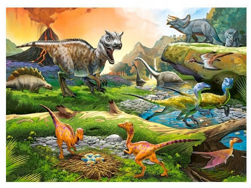 Puzzle 100 Układanka Gady DINOZAURY Dinozaur Krajobraz 6+Castorland