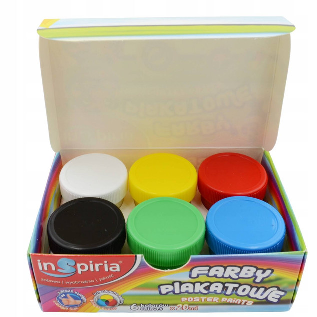 FARBY PLAKATOWE SZKOLNE 6K 20ML INSPIRIA