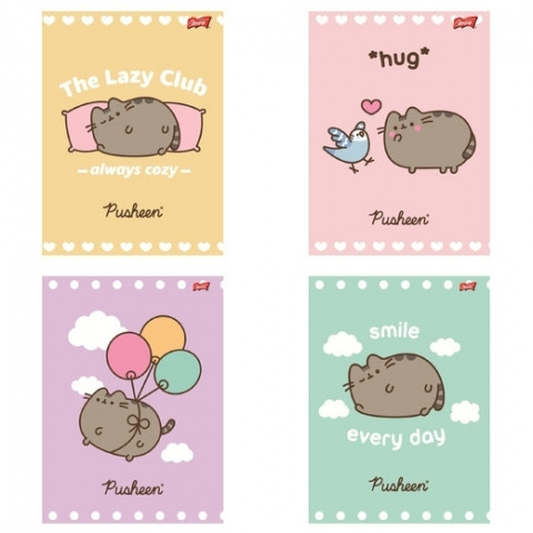 4x Zeszyt w linię A5 Pusheen Unipap 32 kartek