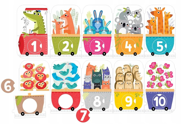 Puzzle Z Dziurką Edukacyjna Układanka Pociąg Do Liczenia 30el. 3+ CzuCzu