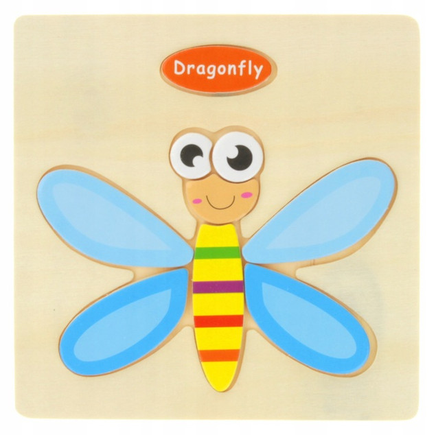 Puzzle Drewniana Układanka Edukacyjna Zwierzęta Pojazdy MIX 3+ Nobo Kids