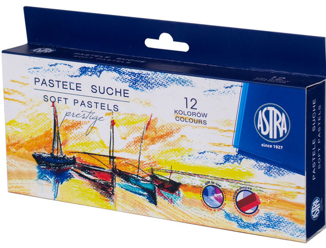 Pastele suche kredki pastelowe Astra 12 kolorów