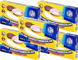 GLINA SAMOUTWARDZALNA 460g Biała ASTRA Plastyczna Do Form Rzeźbiarskich x5