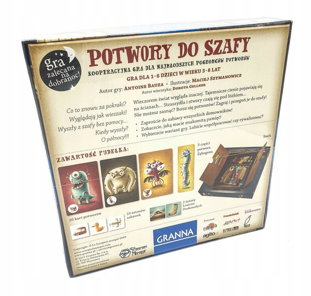 Potwory do szafy Gra rodzinna logiczna GRANNA