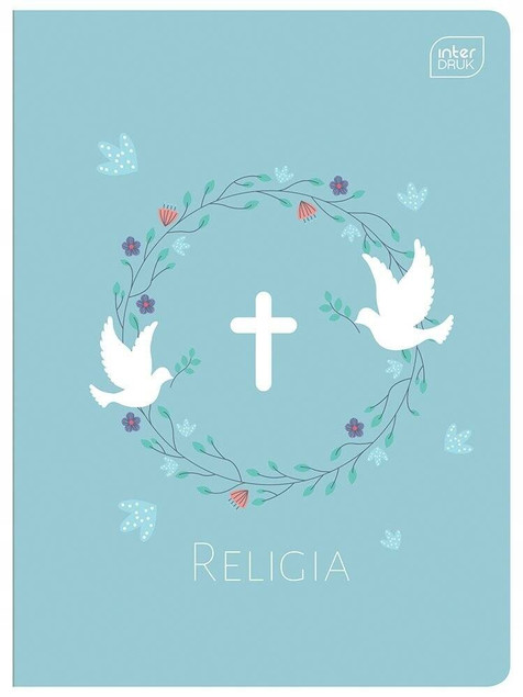 Zeszyt A5 32k kratka UV religia z poddrukiem p10 INTERDRUK