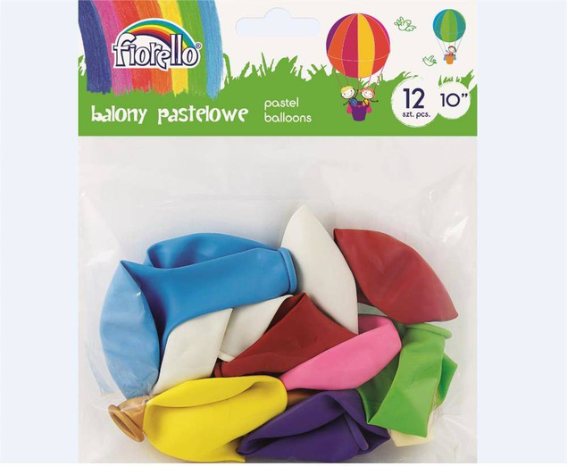 Balony Pastel 10'' mix 12 sztuk FIORELLO