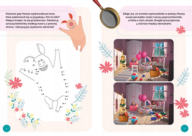 Masza i Niedźwiedź Zabawy i Zadania z Naklejkami 3+ HarperKids