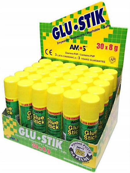 30x Klej w sztyfcie biurowy Amos 8 g