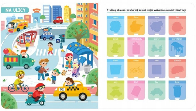 W mieście. Książeczka z okienkami