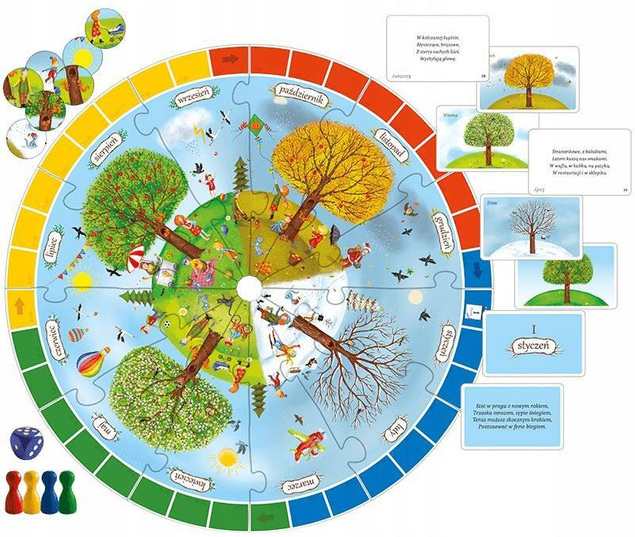 Gra Obserwacyjna Rok Na Okrągło Edukacyjna Miesiące i Pory Roku 3+ Adamigo