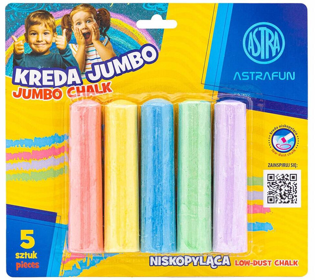 KREDA CHODNIKOWA JUMBO KOLOROWA 5SZT. ASTRA