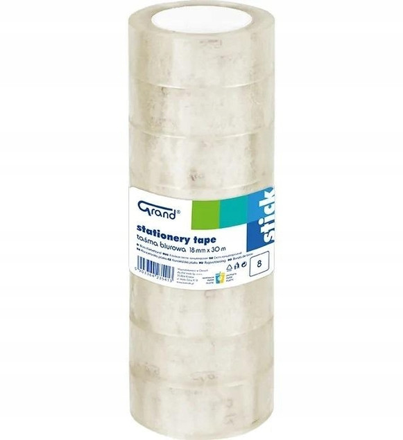 Taśma klejąca biurowa Grand 18x30 18mm 8 sztuk