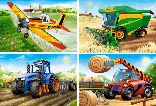 Castorland puzzle 4w1 Maszyny rolnicze