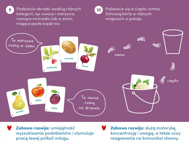 CzuCzu Karty obrazkowe na sznurku Owoce i Warzywa