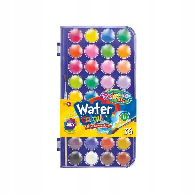 Farby akwarelowe mała pastylka 36 kol. Colorino Kids