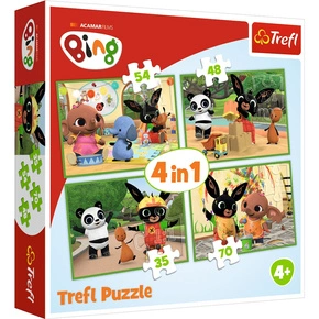 Puzzle 4w1 Układanka Bajka BING Wesoły Dzień Króliczek 3+ Trefl 34357