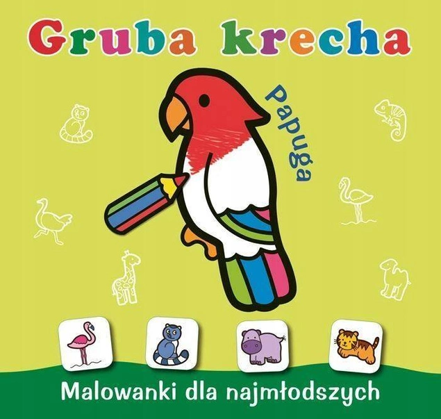 Gruba Krecha Malowanka Kolorowanka Papuga 1+ Skrzat