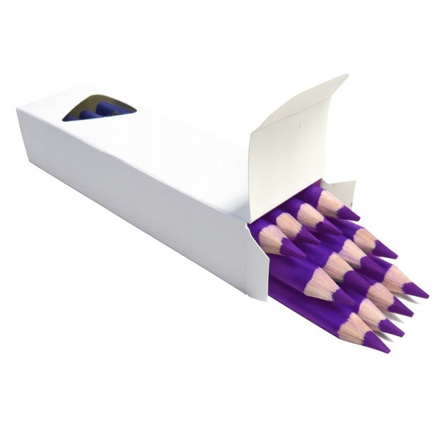 Kredki Trójkątne Grube FIOLETOWE op. 12 Sztuk Bambino