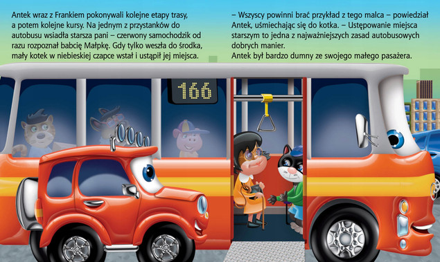 Autobusy. Samochodzik Franek