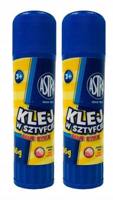 2x BARDZO MOCNY Klej Szkolny w Sztyfcie 36g Nie Marszczy Papieru 3+ Astra