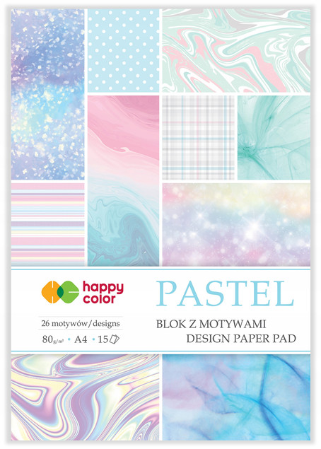 Blok z motywami Pastel A4/15K 80g HAPPY COLOR