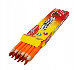 INSPIRIA Kredki Trójkątne Ołówkowe POMARAŃCZOWY Jumbo 12 Sztuk