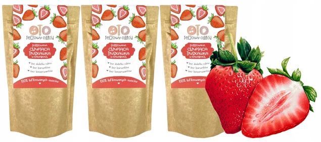 OWOCE LIOFILIZOWANE Chrupiąca TRUSKAWKA W Kawałkach OTOLANDIA 20g x3