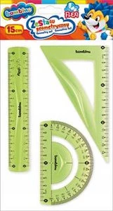 zestaw LINIJKA EKIERKA KĄTOMIERZ matematyk BAMBINO