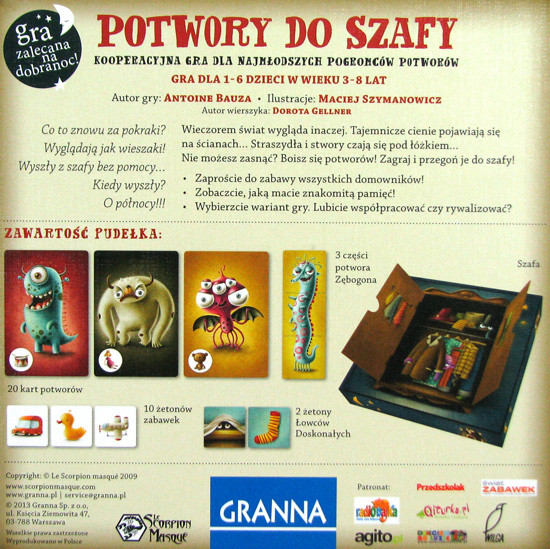 Potwory do szafy Gra rodzinna logiczna GRANNA