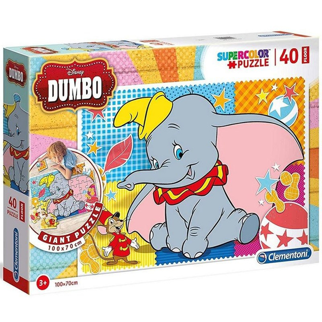 Puzzle Podłogowe Supercolor 40 Dumbo Clementoni 25461