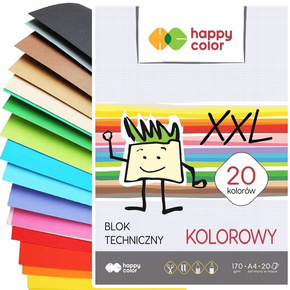 Blok Techniczny A4 20 Kolorów 170g/m2 Happy Color