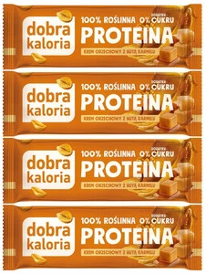 4x Naturalny Baton Proteinowy ORZECHOWY z Nutą KARMELU Dobra Kaloria