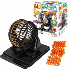 BINGO Gra Rodzinna Towarzyska Maszyna Losująca 3+ Dromader