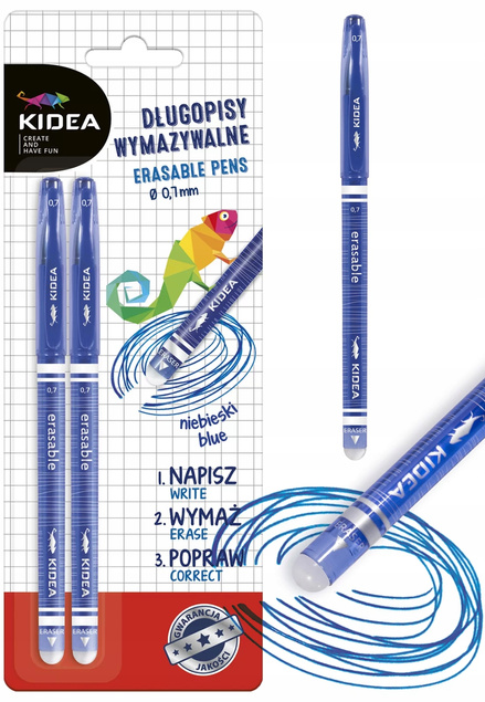 Długopis WYMAZYWALNY 2 Sztuki Kidea