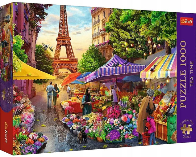 Puzzle 1000 Układanka PARYŻ Kwiaty Targ Kwiatowy Wieża EIFFLA 12+ Trefl