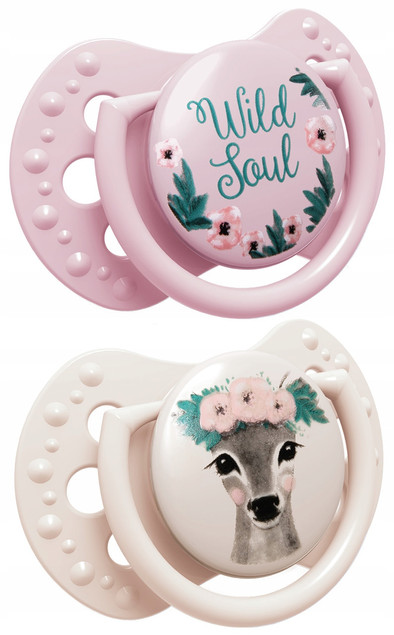 LOVI Smoczek silikonowy dynamiczny 6-18m 2 szt Wild Soul Girl
