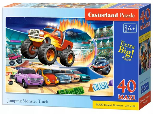 Puzzle maxi 40 elementów. Skaczący Monster Truck