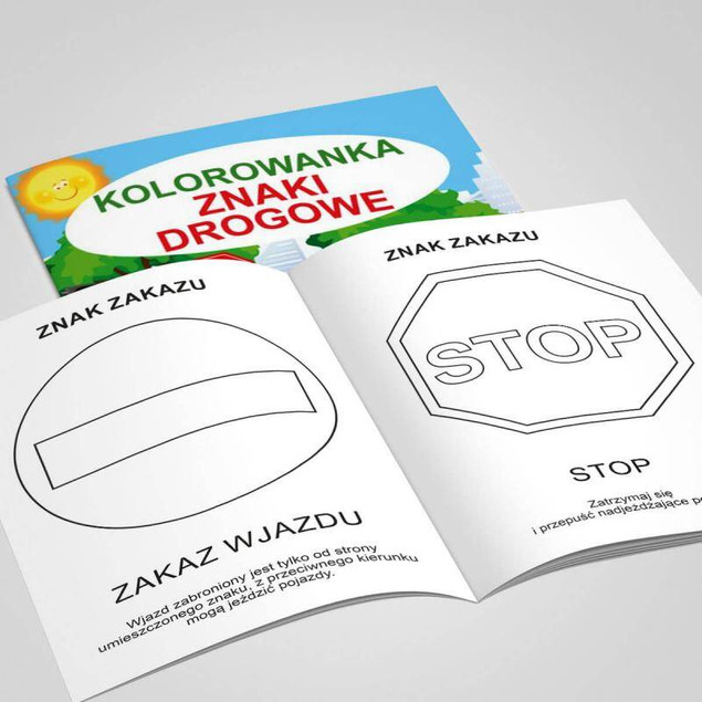 Kolorowanka Znaki drogowe – nauka znaków drogowych | Martel