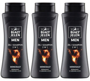 3x Żel i Szampon BIAŁY JELEŃ 2w1 Z Minerałami MEN 300 ml Kompleks Minerałów