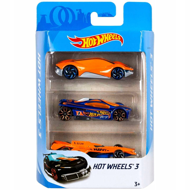 HOT WHEELS SAMOCHODZIKI 3-PAK WYŚCIGOWE MIX
