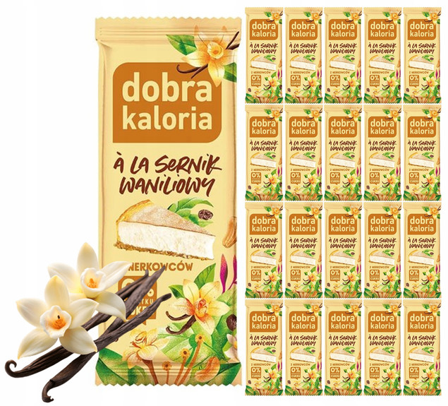 20x Zdrowy Baton Sernik WANILIOWY z Nerkowców Błonnik 0 Cukru Dobra Kaloria