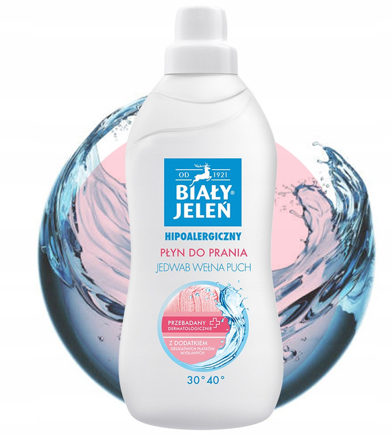 BIAŁY JELEŃ Płyn Do Prania DELIKATNYCH Tkanin Hipoalergiczny 1l Jedwab Puch