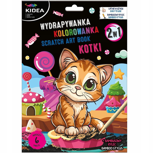 KOLOROWANKI WYDRAPYWANKI KREATYWNE WYDRAPYWANKA KOTKI
