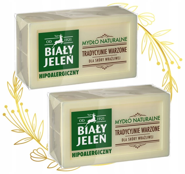 2x BIAŁY JELEŃ Mydło Naturalne Hipoalergiczne Skóra Wrażliwa 2x150g