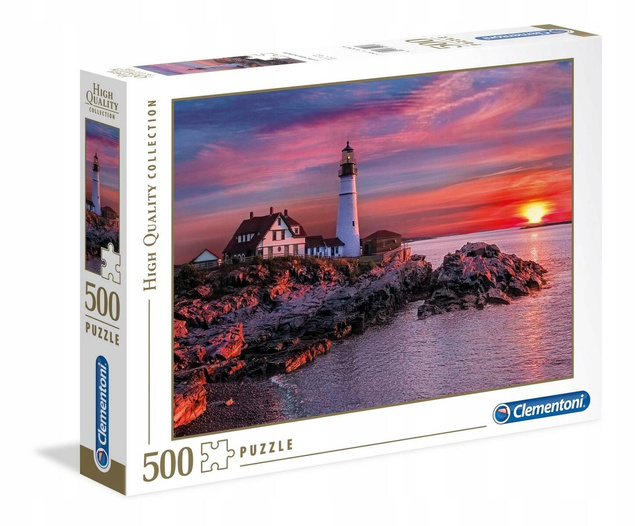 Puzzle 500 Układanka Latarnia PORTLAND Zachód Słońca 14+ Clementoni 35049