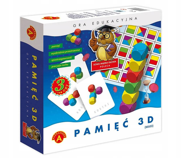 Pamięć 3D Maxi Gra Edukacyjna Sowa Mądra Głowa 5+ Alexander